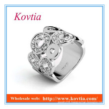 Personalized 18k white gold wide band puzzle ring